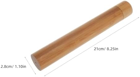 4PCS Travel Bamboo Toothbrush Case - Empty Portable Reusable Toothbrush Tube with Cover for Travel Trip Camping - Personal Tools Container Holder Organizer