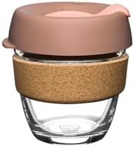 KeepCup Brew Cork, Reusable Glass Tumbler with Natural Cork, Short Coffee Cup 8oz / 227ml - Frappe