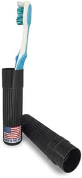 American Comb Toothbrush Holder - Black, Made in USA, with Ventilation Holes, for Toothbrush Covers, Toothbrush Holder, Toothbrush Soft, Durable Design, Hygienic Bathroom Accessory