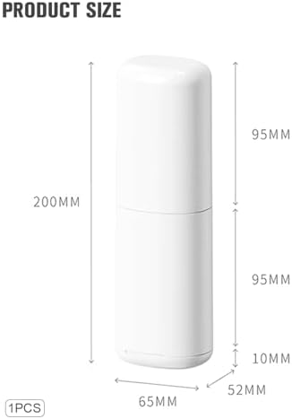 FERYES Travel Toothbrush Holder – 3-in-1 Portable Organizer with Draining Lid & Mouthwash Cup (White)
