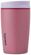 Owala SmoothSip Slider Insulated Stainless Steel Coffee Tumbler, Reusable Iced Coffee Cup, Hot Coffee Travel Mug, BPA Free 12 oz, Crochet Queen