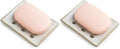 Soap Dish with Self Drain, Bar Soap Holder for Bathroom and Kitchen Sink, Rectangular Soap Dishes for Shower Ceramic Soap Saver, Japanese Soap Tray, White (Pack of 2)