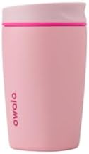 Owala SmoothSip Slider Insulated Stainless Steel Coffee Tumbler, Reusable Cup, Hot Coffee Travel Mug, BPA Free 12 oz, Pink (Pucker Up) (Pack of 8)