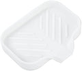 MicoYang Silicone Soap Dish with Drain Spout, Self-Draining Sink Organizer Tray for Bathroom and Kitchen, Sponges, Dispensers and Soap Holder, Non-Slip and Dishwasher Safe, White (Compact, 4.9"×3.2")