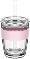 KeepCup Cold Cup - Longplay Double wall Glass Ice Coffee Tumbler with Lid and Straw - 12oz (340ml) - Pashmak