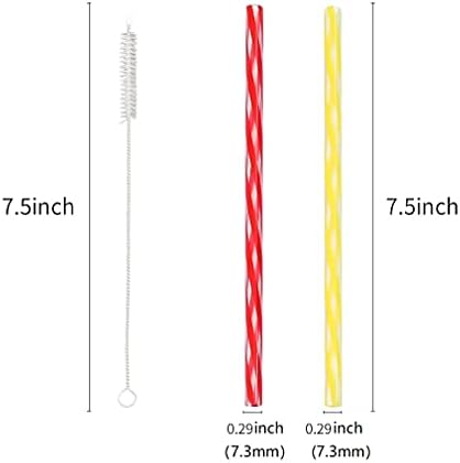 Honest ECO Reusable Stirrer Straws with Cleaner Brush Short Assorted color Plastic Pipes fit for Milk & Juice & Coffee & Smoothies & Cocktail & Kids Straws Kit (24Count-7.5in)