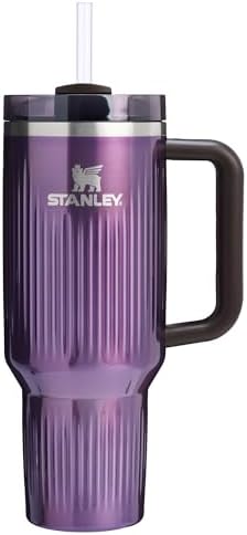 STANLEY Quencher H2.0 Tumbler with Handle and Straw 40 oz | Flowstate 3-Position Lid | Cup Holder Compatible for Travel | Insulated Stainless Steel Cup | BPA-Free | Fluted Wisteria Shine