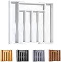 Bellsal White Silverware Organizer Kitchen Drawer Organizer Expandable Bamboo Utensil Holder Cutlery Tray for Kitchen Utensil and Flatware Bedroom Office