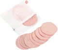 S&T INC. Makeup Remover Wipes for Skin Care with Laundry and Storage Bag, Reusable Makeup Wipes or Face Towels, Travel Essentials, Pink, 4.25 In. Diameter, 16PK