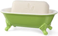 6.5" Ceramic Mini Clawfoot Bathtub Soap Dish,Bar Soap Holder,Lime