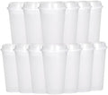 16oz Reusable Plastic Coffee Cups with Lids, 13 Pack, Clear