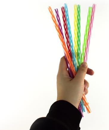 24-Pack, Reusable Straws - Rainbow, Plastic Straws Reusable, BPA Free, Dishwasher Safe, Multicolor, Replacement for Tumblers, Fits 20oz 30oz 40oz