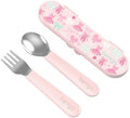 Bentgo Kids Stainless Steel Utensil Set - Reusable Fork, Spoon & Storage Case, PFAS- & BPA-Free, Easy-Grip Handles, Lightweight, Dishwasher Safe, School Lunch, Travel & Outdoors (NEW Ballet and Bows)