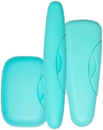 RADIUS Travel Case Value Pack, 3 Count (Toothbrush, Razor, Soap), BPA-Free Recycled Plastic, Portable for Bathroom, School, Home, Camping - Mint Green