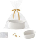 White Woven Rope Basket,Baby Gift Basket with Bag & Ribbon