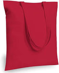 TOPDesign 12-Pack Economical 16"x15" Red Cotton Tote Bag, Lightweight Medium Reusable Grocery Shopping Cloth Bags, Suitable for DIY, Advertising, Promotion, Gift, Activity