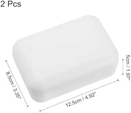 uxcell Wooden Soap Holder, Self-Draining Soap Box with Lid Wooden Soap Bar Tray for Shower Bathroom Kitchen, White 2pcs