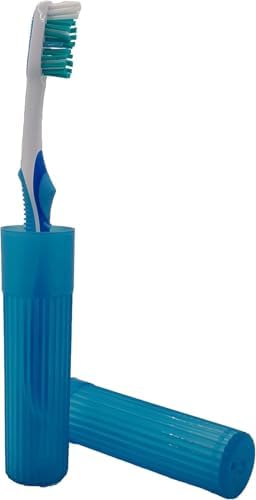 American Comb Toothbrush Holder - Blue, Made in USA, with Ventilation Holes, for Toothbrush Covers, Toothbrush Holder, Toothbrush Soft, Durable Design, Hygienic Bathroom Accessory