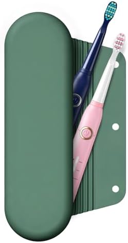 Silicone Electric Toothbrush Travel Case, Manual Toothbrush Travel Cover for Men and Women,Toothbrush for Travel,Gym and More, Fits Most Manual and Electric Toothbrushes - Midnight Green