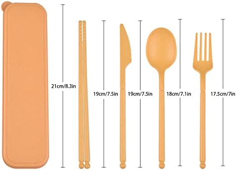 Travel Utensils with Case, Camping Reusable Utensils Set with Case