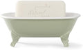 6.5" Mini Clawfoot Bathtub Soap Dish,Bar Soap Holder,Seige Green
