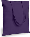 TOPDesign 12-Pack Economical 16"x15" Deep Purple Cotton Tote Bags, Lightweight Medium Reusable Grocery Shopping Cloth Bags, Suitable for DIY, Advertising, Promotion, Gift, Activity