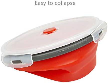 CARTINTS 1200ml Large Collapsible Food Containers Silicone Lunch Containers Silicone Leftover Food Containers, Ideal for Camping Travel, 3Pack