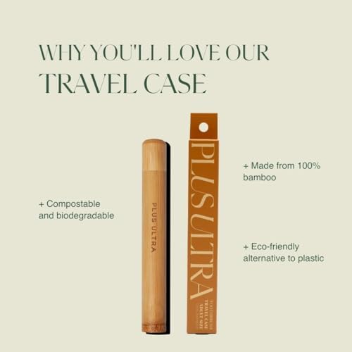 Plus Ultra Bamboo Travel Case for Adult Toothbrushes