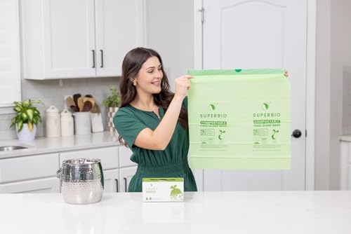SUPERBIO 4 Gallon Compostable Drawstring Food Scrap Bags