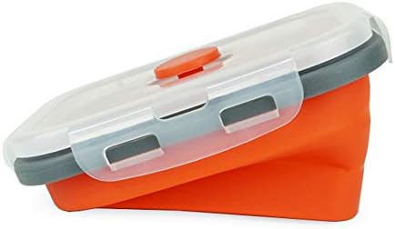 CARTINTS Set of 3 Collapsible Food Storage Containers Collapsible Silicone Bowls, Silicone Lunch Containers with Airtight Lids, Microwave and Freezer Safe, 500ml