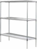 Omega Stainless Steel Shelves, 21" Deep x 42" Wide x 34" High 3 Tier Heavy Duty Wire Shelving Unit for Kitchen Garage Office Restaurant Warehouse 800-lb Per Shelf Weight Capacity