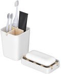 Toothbrush Holders and Soap Holder Set, Bathroom Accessories Countertop