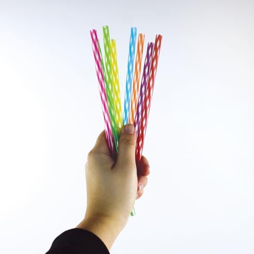 24-Pack, Reusable Straws - Rainbow, Plastic Straws Reusable, BPA Free, Dishwasher Safe, Multicolor, Replacement for Tumblers, Fits 20oz 30oz 40oz