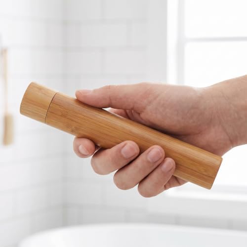 4PCS Travel Bamboo Toothbrush Case - Empty Portable Reusable Toothbrush Tube with Cover for Travel Trip Camping - Personal Tools Container Holder Organizer