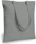 TOPDesign 12-Pack Economical 16"x15" Light Grey Cotton Tote Bags, Lightweight Medium Reusable Grocery Shopping Cloth Bags, Suitable for DIY, Advertising, Promotion, Gift, Activity