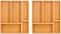 bamboo drawer organizer Set,expandable drawer dividers,wooden storage organizers,drawer organizers for kitchen, bathroom,flatware,Tea Bag Organizer (2 X 5PCS Natural)