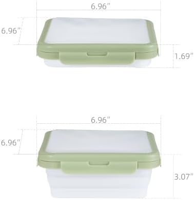 Reusable Silicone Food Storage Container with Lid Avocado Saver(6.5 cups/0.4 gal), Onion Keeper, Foldable Silicone Kitchen Organizers for Fridge