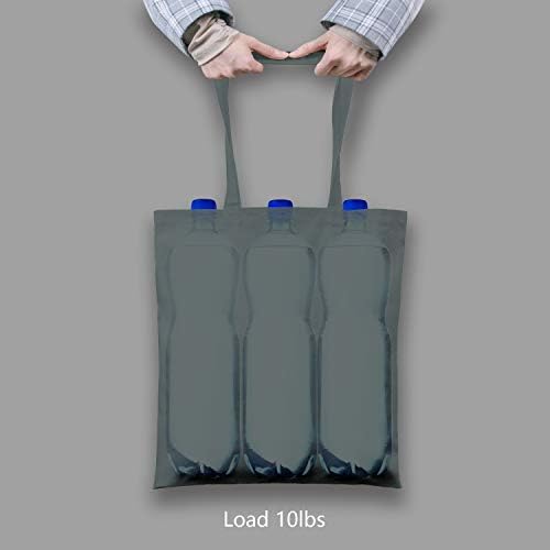 TOPDesign 12-Pack Economical 16"x15" Grey Cotton Tote Bag, Lightweight Medium Reusable Grocery Shopping Cloth Bags, Suitable for DIY, Advertising, Promotion, Gift, Activity