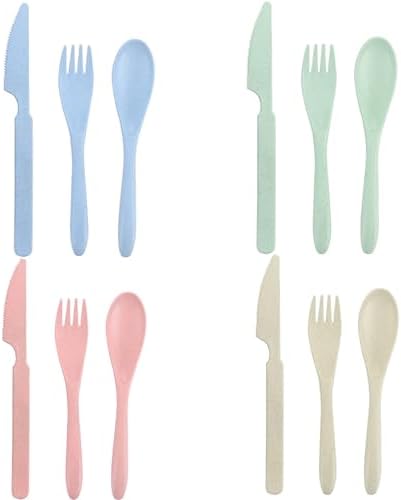 Wheat Straw Portable Cutlery Set Reusable Knife Fork Spoon Tableware