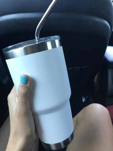 Set of 4 Reusable Metal Straws, 10.5'' Long Stainless Steel Straw with Cleaning Brushes and Case, Drinking for 30 oz and 20 oz Tumblers.