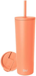 Simple Modern Insulated Tumbler with Lid and Straw | Iced Coffee Cup Reusable Stainless Steel Water Bottle Travel Mug | Gifts for Women Men Her Him | Classic Collection | 28oz | Clementine