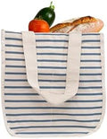 Best Canvas Grocery Shopping Bags - Cloth Grocery Tote Bags - Reusable Cotton Grocery Tote Bags with Bottle Sleeves