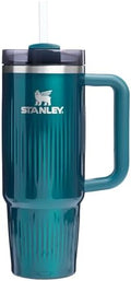 STANLEY Quencher H2.0 Tumbler with Handle and Straw 30 oz | Flowstate 3-Position Lid | Cup Holder Compatible for Travel | Insulated Stainless Steel Cup | BPA-Free | Fluted Marina Shine