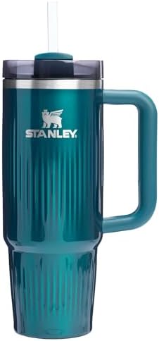 STANLEY Quencher H2.0 Tumbler with Handle and Straw 30 oz | Flowstate 3-Position Lid | Cup Holder Compatible for Travel | Insulated Stainless Steel Cup | BPA-Free | Fluted Marina Shine