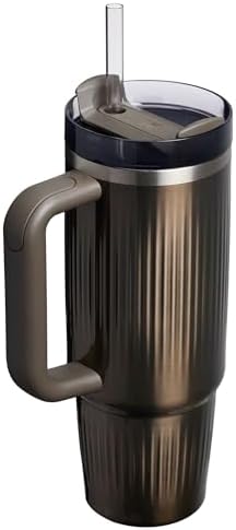 STANLEY Quencher H2.0 Tumbler with Handle and Straw 30 oz | Flowstate 3-Position Lid | Cup Holder Compatible for Travel | Insulated Stainless Steel Cup | BPA-Free | Fluted Gunmetal Shine