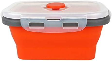 CARTINTS Set of 3 Collapsible Food Storage Containers Collapsible Silicone Bowls, Silicone Lunch Containers with Airtight Lids, Microwave and Freezer Safe, 500ml