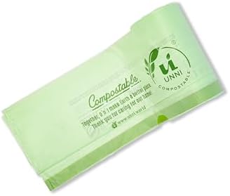UNNI Compostable Drawstring Bags, 1.2 Gallon, 80 Count, Extra Thick 1 Mil