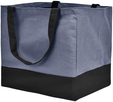 Canvas Reusable Grocery Bags Heavy Duty, 8.3 gal Foldable Large Tote Bag with Handles, Holds 60 lbs Canvas Shopping Bags, 1 Pack