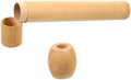 Amosfun Bamboo Toothbrush Holder Portable Toothbrush Storage Tube with Base Travel Tooth Brush Holder Case for Bathroom Counter Office Desktop Dresser Home and Hotel Use