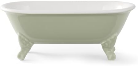 6.5" Mini Clawfoot Bathtub Soap Dish,Bar Soap Holder,Seige Green